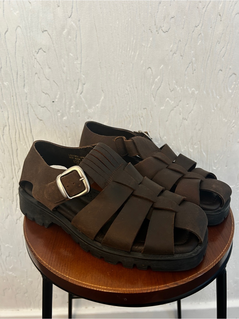 @EASE by Florsheim Leather Fisherman Sandals Brown Men's 8/41 90s Grunge Coastal